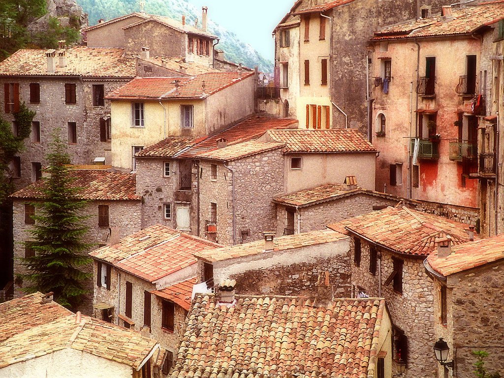 Ocher Rooftops, Peille, Southern France